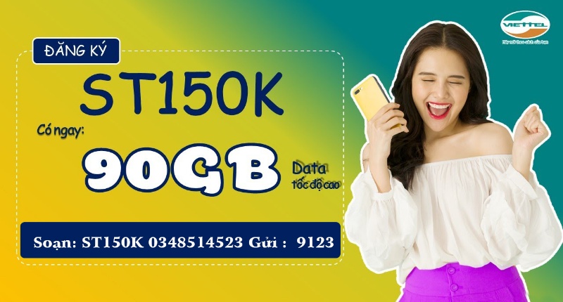 Hướng dẫn cách đăng ký 4G Viettel 1 tháng cước phí 150K