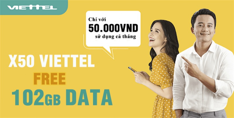 Gói X50 Viettel 1 tháng 50K