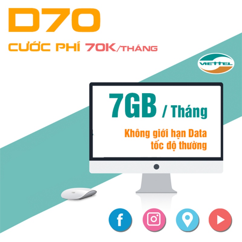 Cách đăng ký mạng 4G Viettel 70K 1 tháng đối với sim Dcom 4G Viettel