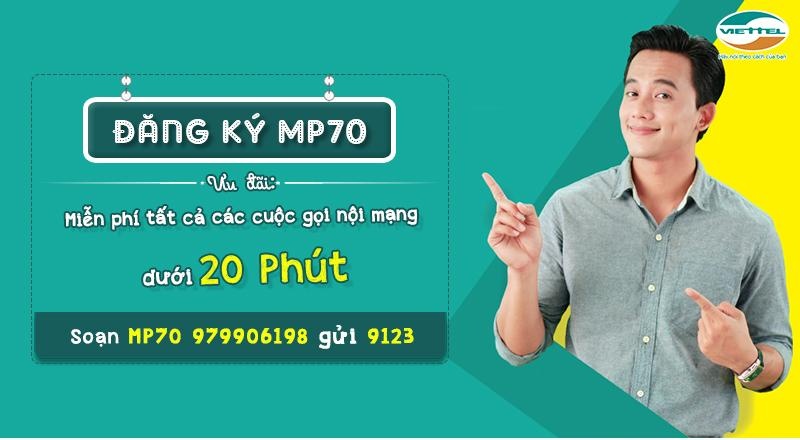 Đăng ký gói cước 70K Viettel gọi nội mạng miễn phí / 30 ngày