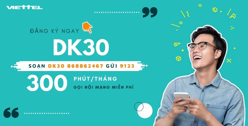 Hướng dẫn đăng ký gọi nội mạng Viettel tháng 30k bằng DK30