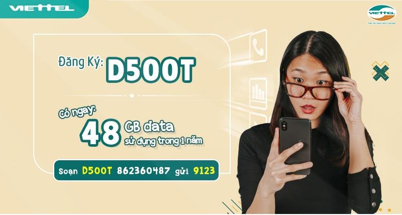 Chi tiết gói cước 4G Viettel 12 tháng D500T