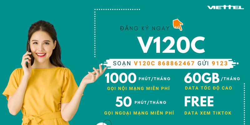 Cách đăng ký gói TikTok Viettel 120K có 60Gb data + free gọi nội ngoại mạng