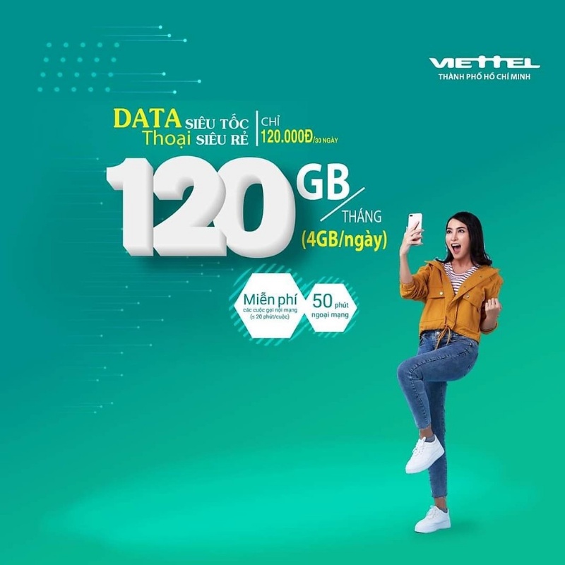 Gói V120 Plus Viettel data 4Gb 1 ngày