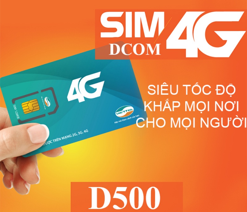 Gói cước data 4G 1 năm D500 có nhiều ưu đãi hấp dẫn dành cho những thuê bao Dcom